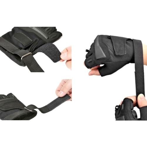 Half-finger Tactical Gloves, Fingerless, Double Adjuster, Half-finger, Knuckle Guards, for Cycling, Outdoor Activities, Army, and Airsoft, Type: BES-H