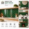 Waterproof Resin Mosaic Subway Wall Tile Peel Stick Glossy Self Adhesive Sheets for Rental House Upgrade Decor