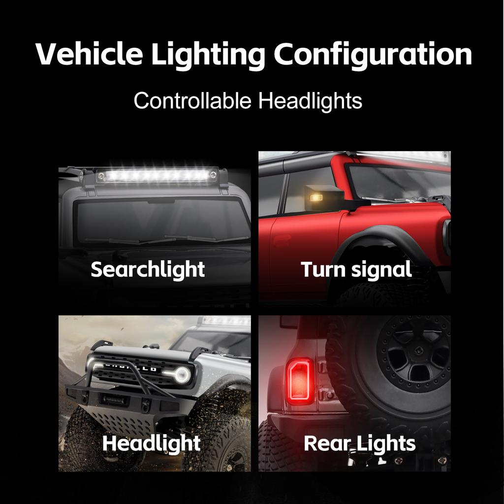Wltoys 4WD Climbing RC Car With Full-Scale Controller LED Differential and Cruise Control Outdoor Remote Control Racing Vehicle