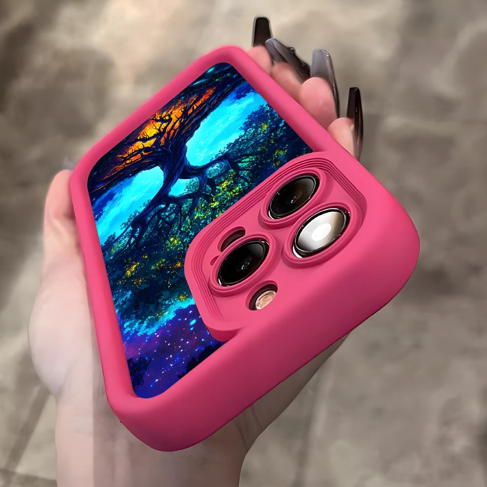 World Life Tree Mobile Phone Case for iPhone 17 16 15 14 13 12 11 Air Pro Max Plus Thicken TPU Colorful Cover Cover Cellphones
