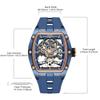 Megir Luxusmarke Sportuhr für Herren Silikonarmband Mechanische Uhren Skelett Vollautomatisches Uhrwerk Leuchtende Armbanduhr Uhr 2242