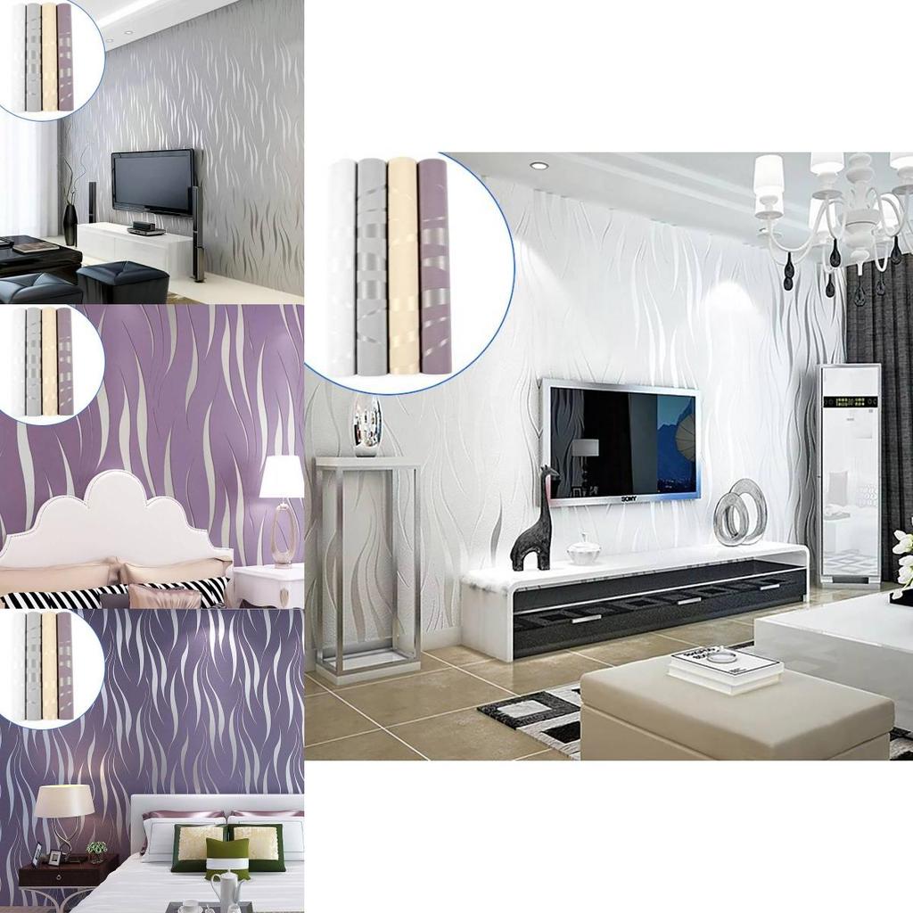 Sophisticated Gray Wave Stripe Non-woven Wallpaper For Trendy Home Decor