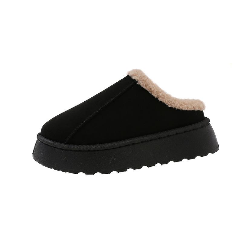 Large Size Snow Boots Women's New Winter Warm and Velvet Thick-soled Heel-less Cotton Shoes