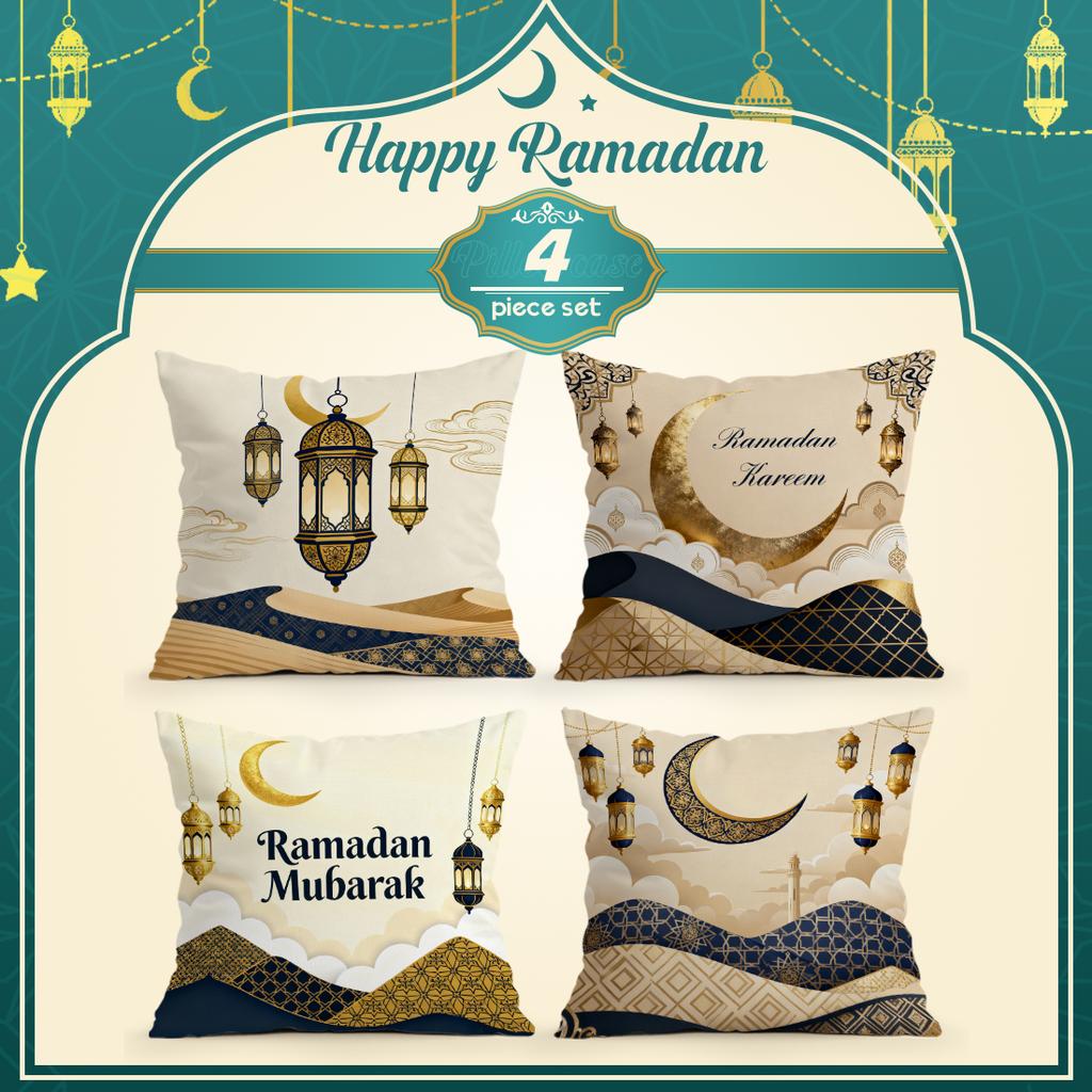Ramadan Lantern Crescent Moon Cushions Pillowcase Polyester Cushion Cover Throw Pillow Pillowcover Home Car Sofa Decor