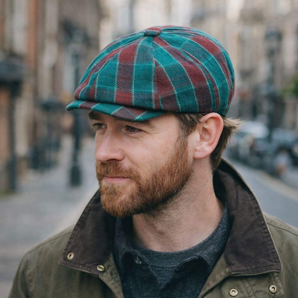 Fashion Headwear Cotton Retro Beret Plaid Octagonal Shape Peaked Hat Baseball Cap Spring Autumn