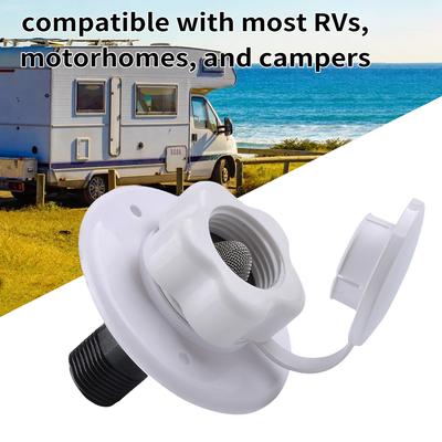 RV City Water Inlet with Check Valve Oneway Water Valve Builtin Stainless Steel Filter Thread