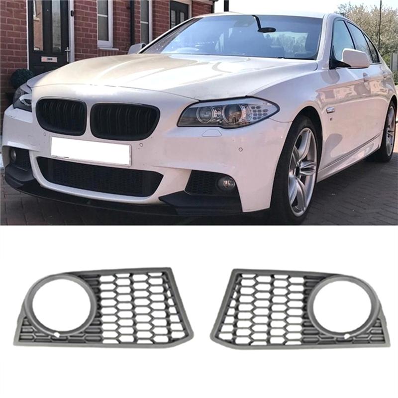 Front Bumper Grille Left& Right Fog Lamp Frame For BMW 5 Series(F10/F11) 2010-2017 Part Numbers 51117906197 51117906198