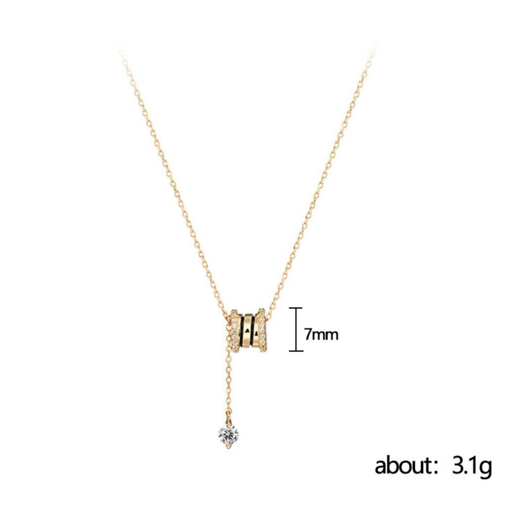 Elegant Barrel Pendant Lariat Necklace Sparkling Accent Stone Minimalist Adjustable Jewelry for Women