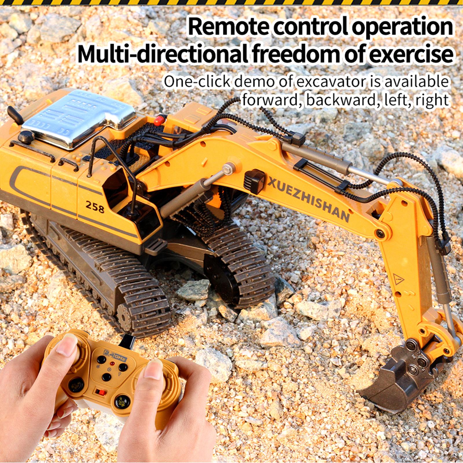 2.4G Remote Control Excavator RC Toy Bulldozer 11CH Truck Digger Car Tractor