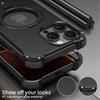 For iPhone 14 Pro Max Case PC+Metal Boardless Phone Back Cover with Kickstand