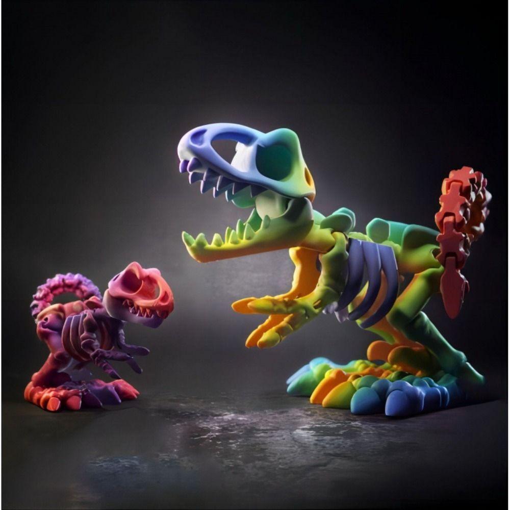 Rotatable 3D Printed Crystal Dinosaur Crystal 3D Articulated Dinosaur Toys  Kid Gift