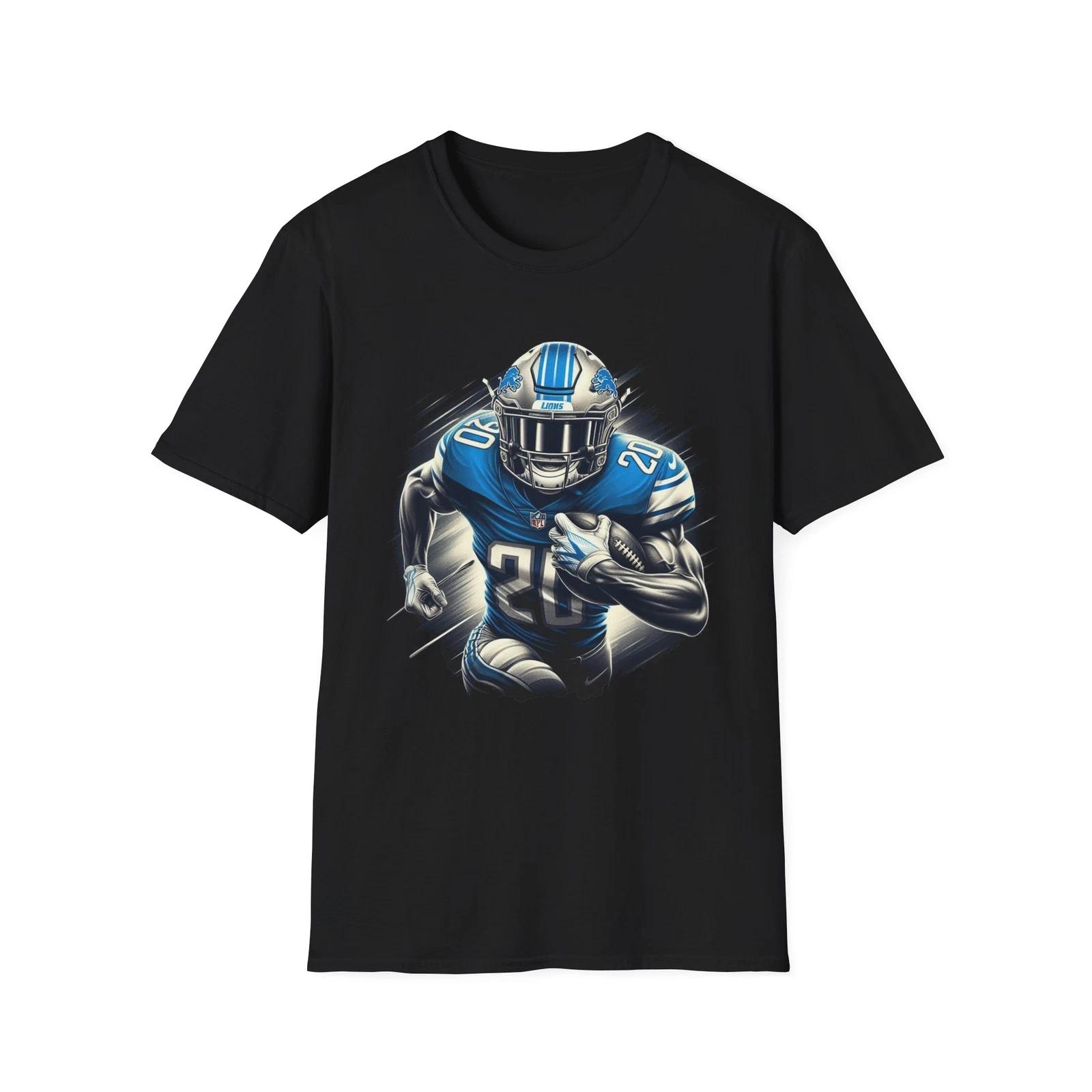 Barry Sanders Lions T-Shirt – Legendary Detroit Running Back Graphic Tee XXL