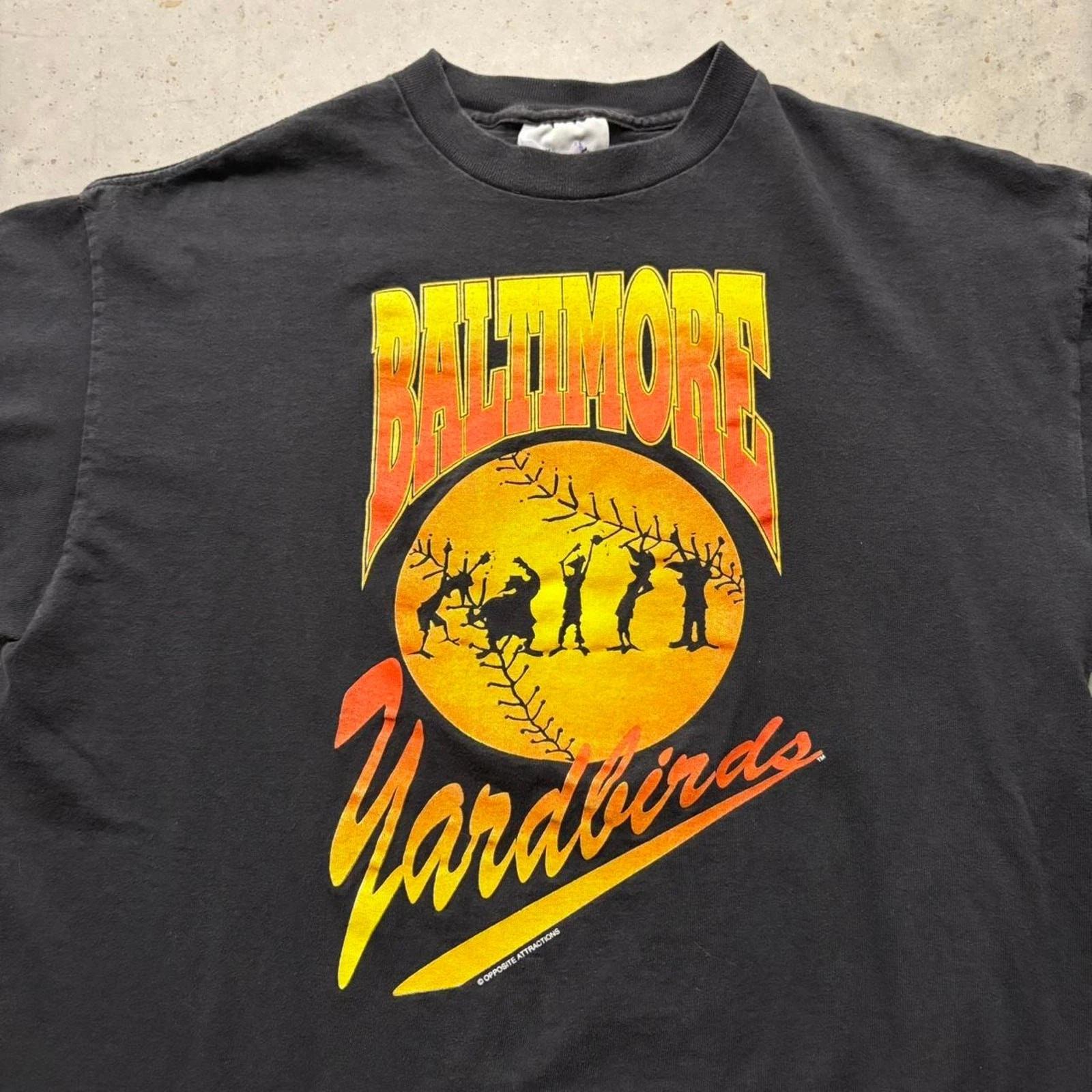 Men Vintage Baseball Graphic T Shirt Retro Sports Silhouette Print Casual Streetwear Cotton Tee S