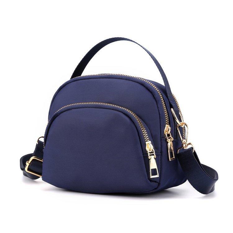 Solid Multi Zipper Crossbody Bag with Top Handle, Lightweight Waterproof Shoulder Purse,Casual Mini Handbag for Daily Travel Use