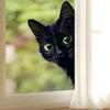 Cartoon Schwarze Katze Statisch Haftend Fensteraufkleber Abnehmbar Selbstklebend für Balkon Schlafzimmer Glas Heimdeko Kunst
