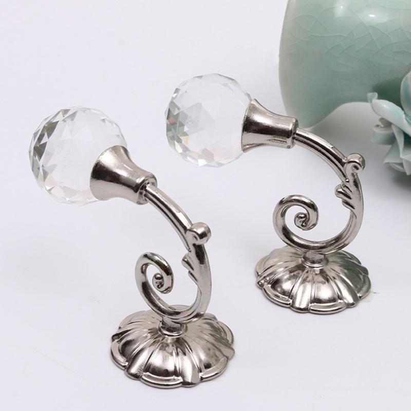Curtain Holdback Wall Mounted Drapery Tiebacks with Crystal Ball Decorative