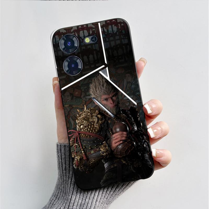 For Tecno Pova 5 Pro Case Cover Shockproof Black Wukong Phone Cases For Tecno Pova 5 Silicone Back Cover Pova5 Pro Bumper Fundas