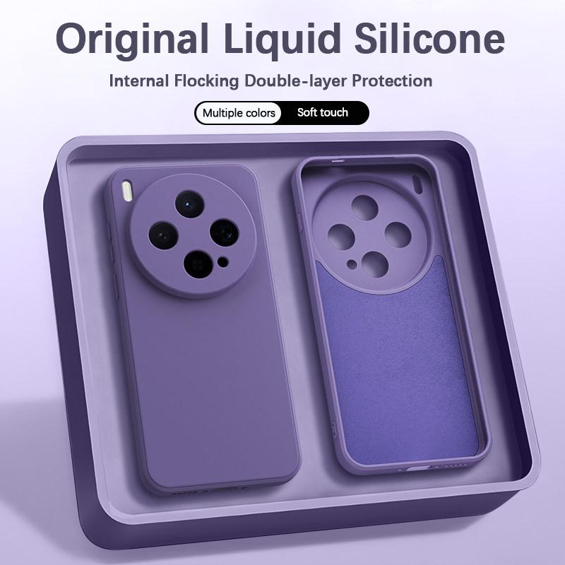 Original Square Liquid Silicone Phone Case for VIVO X300S X300 Ultra Pro FE X300Ultra 5G Luxury Straight Edge Soft Couples Cover