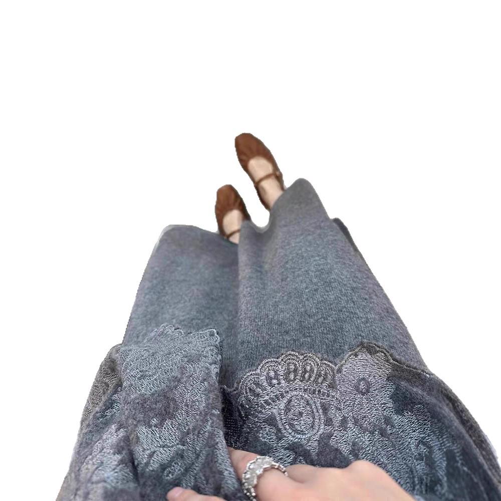 Autumn/Winter Soft Knit Midi Skirt: Elastic Waist, Comfortable, Slimming, Versatile, Straight Cut for Women.