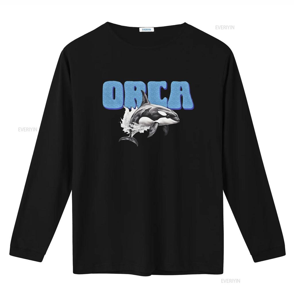Orca Heavy Cotton T Shirt Killer Whale Design for Sea Lovers Vintage Washed Fashion Casual Versatile Stylish Soft Unisex