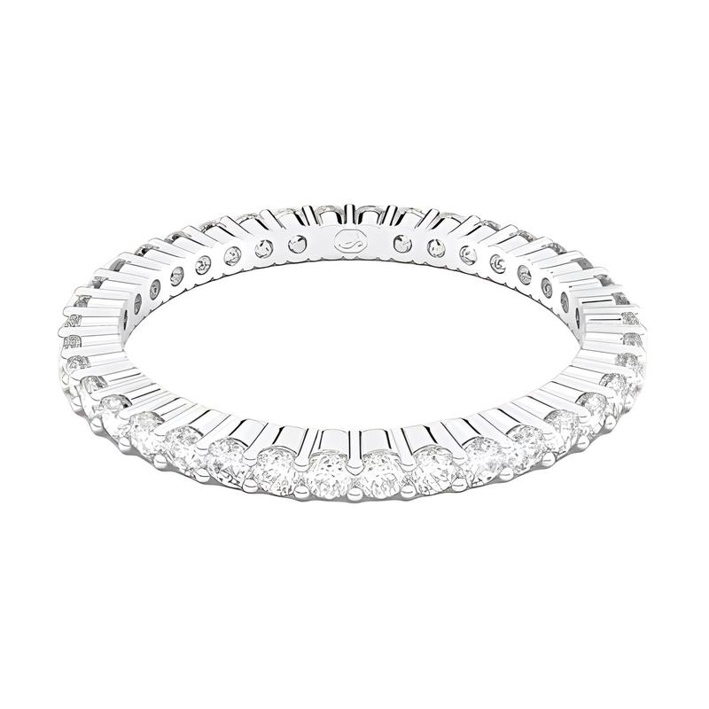 Swarovski Matrix Vittore Cut Design Gemstone Rhodium Plated Ring Unisex Couple Style Silver 5656299
