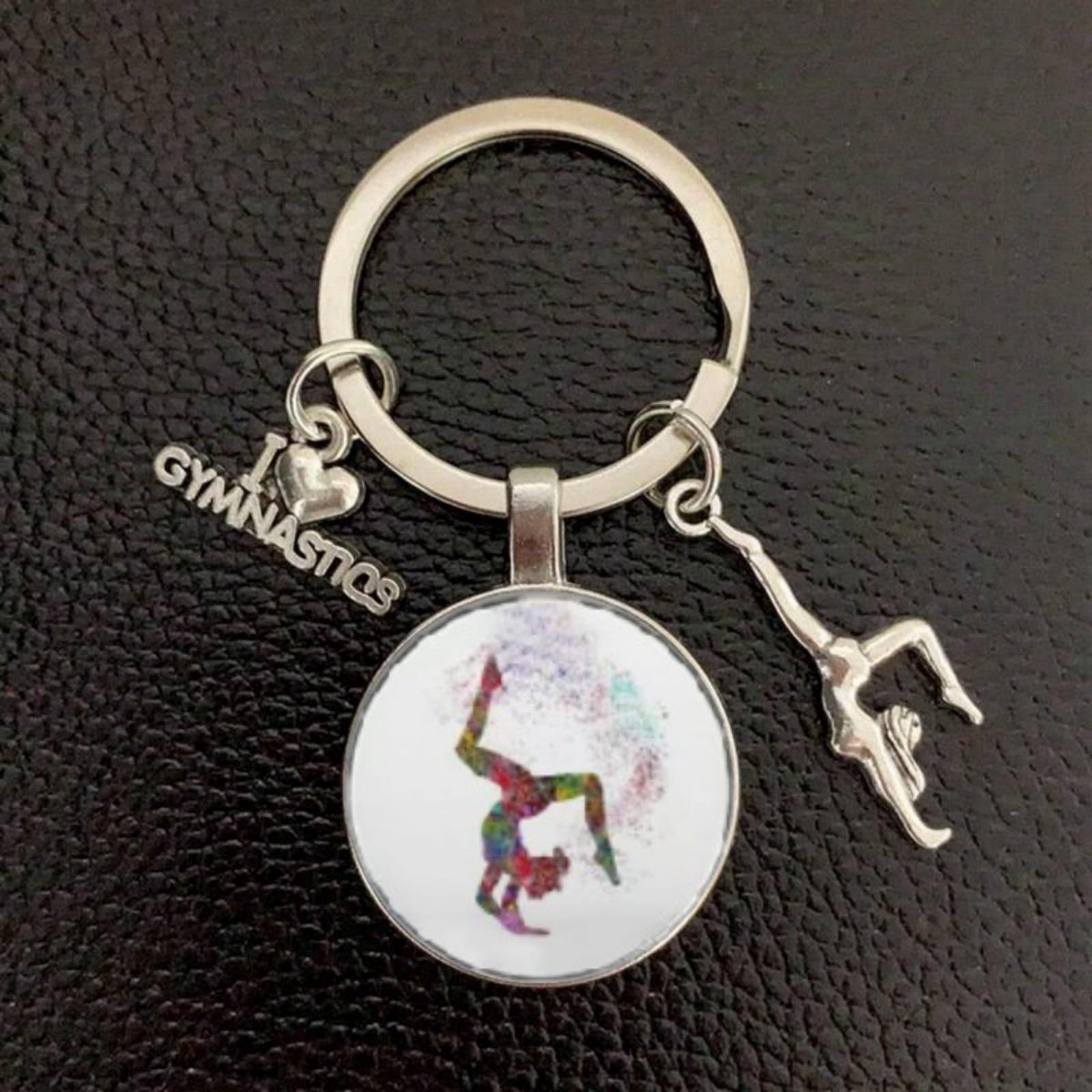 

Creative Gymnastics Hourglass Keychain Pendant Metal Keyring for Men & Women Sport