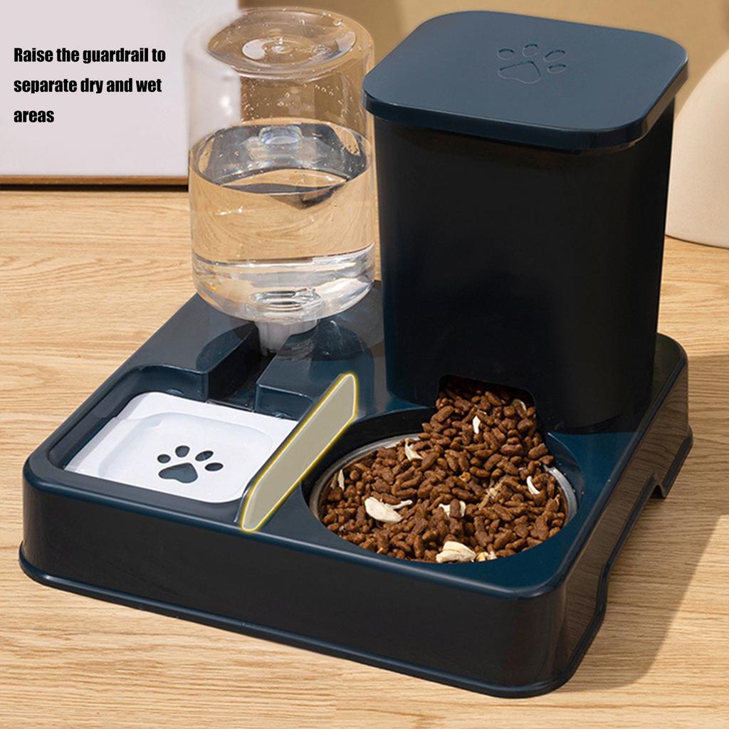 Large Capacity Food Feeder 2in1 Water Dispenser and Food Bowl Small Dog Cats Automatic Feeder for Daily Watering Feeding