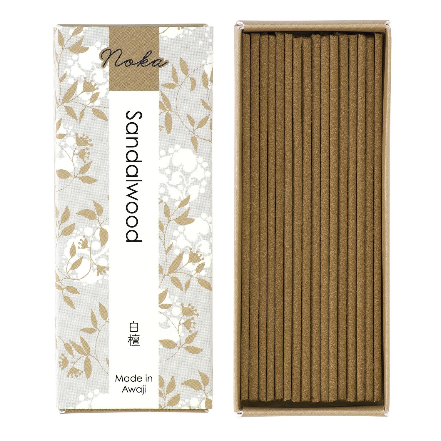Kameyama Noka Sandalwood Incense Soothing Scent 60 Sticks Made in Japan Aromatherapy Relaxation Refreshment - High-Quality, - Approx. (Approx. 93mm) - бежевый
