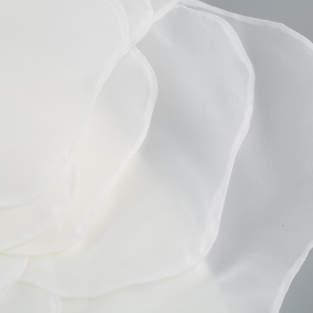 Sommer Ny Stil Hvit Skrå Skulder Dekorativ Blomsterkjole Kjole, Dame Bryllupsfestkjole Ett Steg Kjole