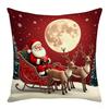 Christmas Snowman Elk Elements Pillow Print Festive Decoration Sofa Atmosphere Decorative Lumbar Cushion Pillow