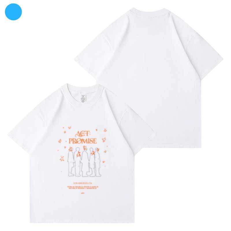 TX T2024 World Tour Concert ActPromise Peripheral Same Short Sleeve T-Shirt Printed Bottom Shirt on Clothes