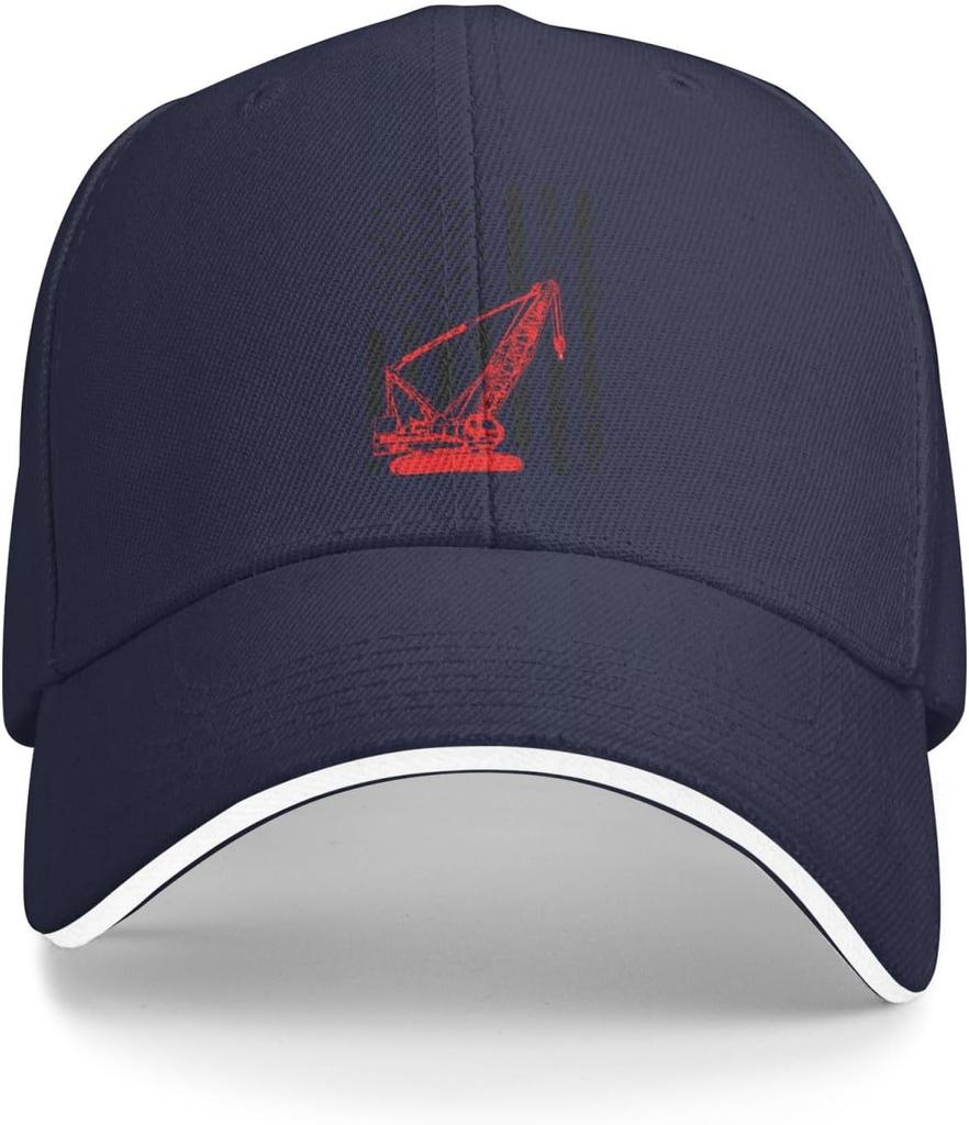 Crane Operator Heavy Machinery Graphic Baseball Cap Durable Polyester Adjustable Outdoor Cap for Men Women