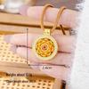 Ancient Gold Sand Eight-Treasure Compass Blessing Necklace - Chinese Retro Copper Alloy Jewelry