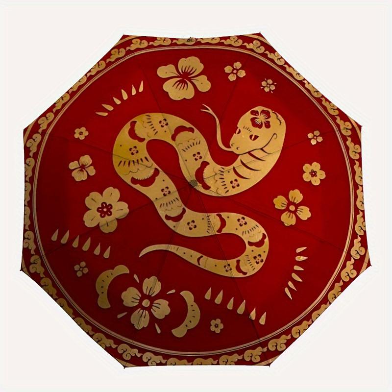 

1pc Zodiac Snake Automatic Open/Close Umbrella, Ideal Fan Gift for Birthday, Christmas, Outdoor Essentials, Trendy Fashion yy250828006