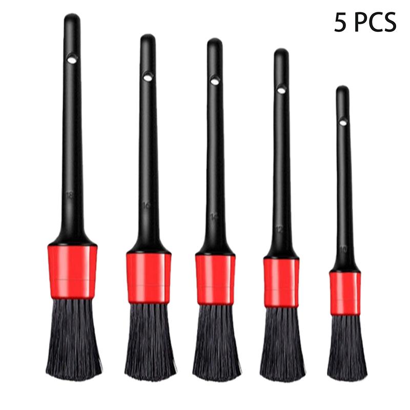 5Pcs Car Detail Brush Car Brush Soft Bristle Wheel Interior Cleaning Brush Car Fine Washing Beauty Tools