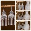 Retro Ethnic Style Source Earrings Muse Fan Literary Temperament Ear Hook Tassel Metal Pendant Earrings