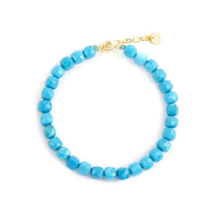 Bracelet - Luxenter - Wasa - Argent 925 - finition or jaune 18k - Turquoise