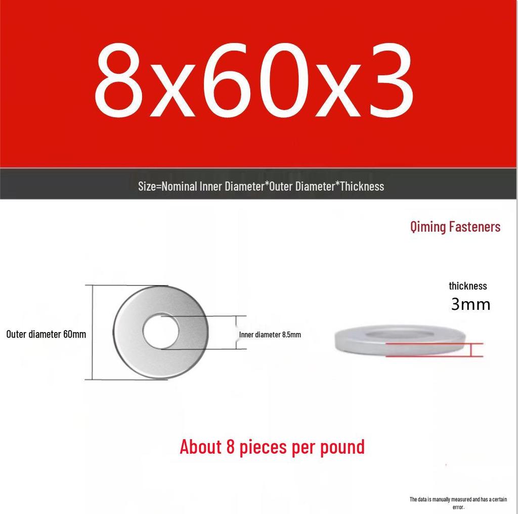 4.8 Grade Galvanized Iron Flat Washer M3-M40 Oversized Metal Screw Gasket Washer