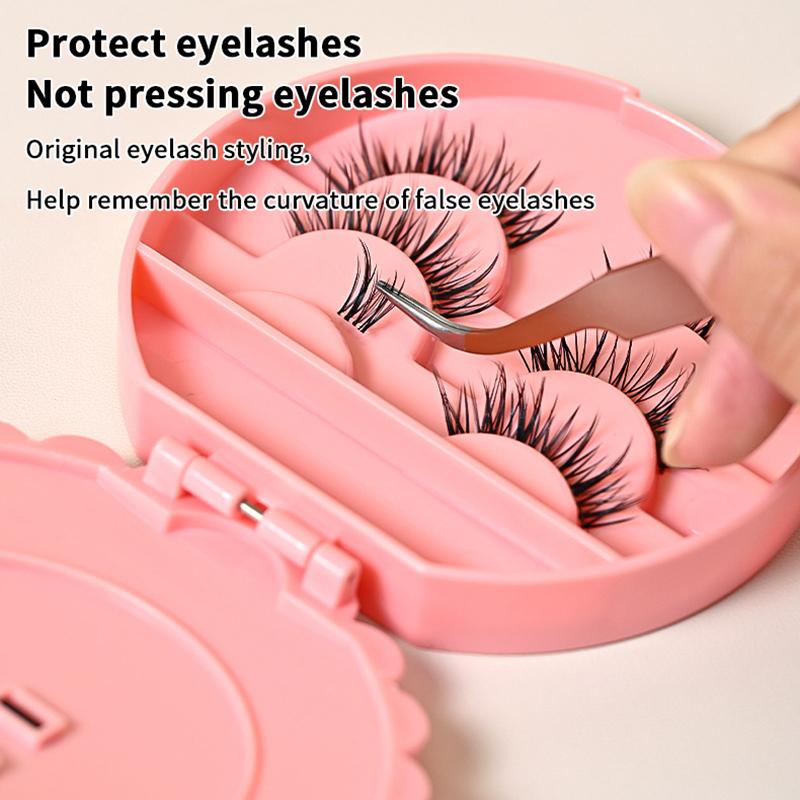 Mini Fashion Eco-Friendly False Eyelash Storage Box Flower Shape Abs Makeup Cosmetic Tool Portable Case Organizer