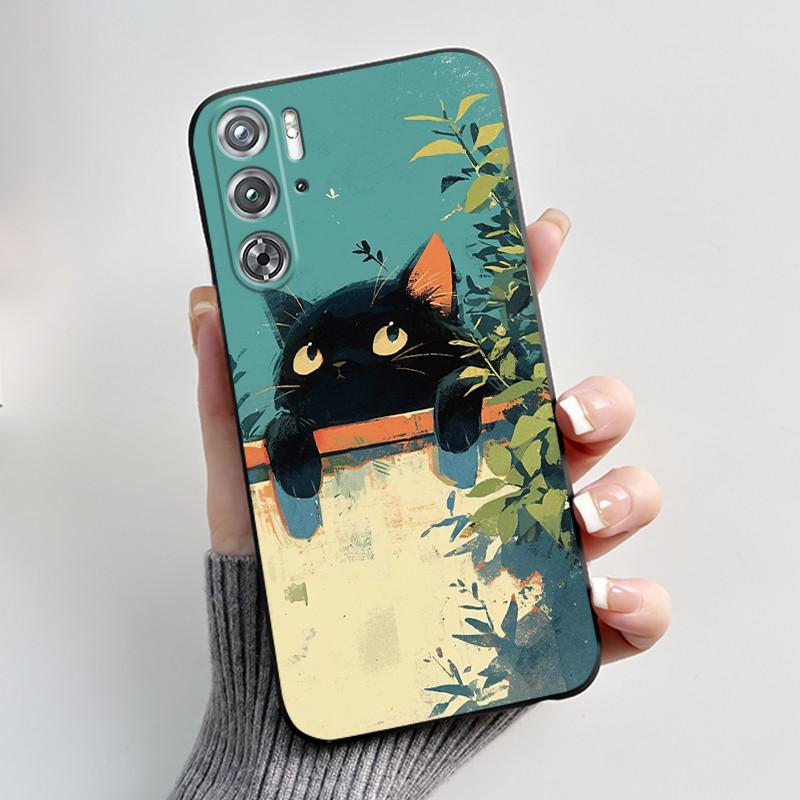 Phone Casing For ZTE Nubia Red Magic 9 9s Pro Plus Case Aesthetic Fashion Cute Cat Black Soft Silicone Shockproof Cover Bumper