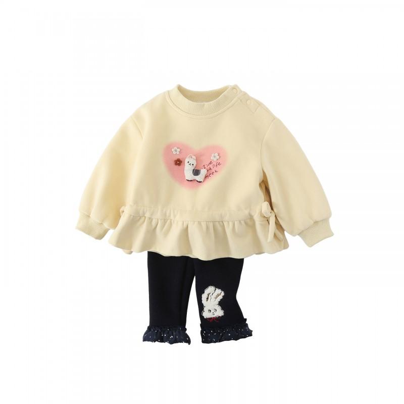 2026 Winter Toddler Girls Warm Fleece Hoodie Pants Set Princess Style Outfit 1-3 Years