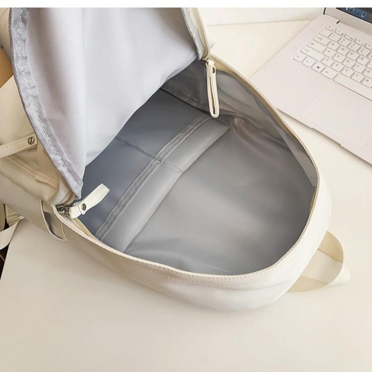 Large Capacity Simple Solid Color Backpack for Junior & High School Girls - New Korean Style, Versatile for College Students