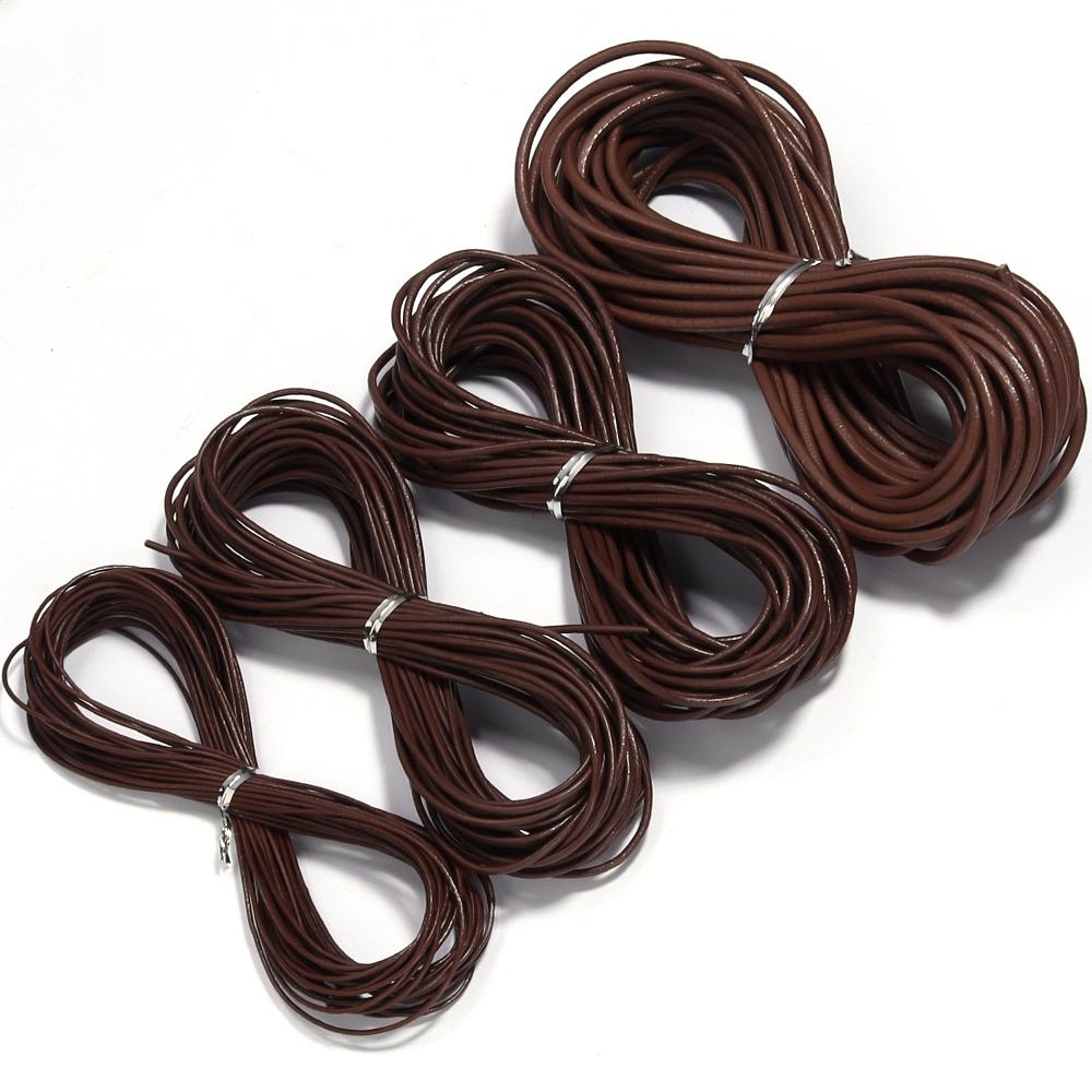 10yards/lot 2mm 100% Genuine Round Leather Cords Jewelry Cords for Leather Bracelet Thread Rope Necklace Jewelry Making Finding