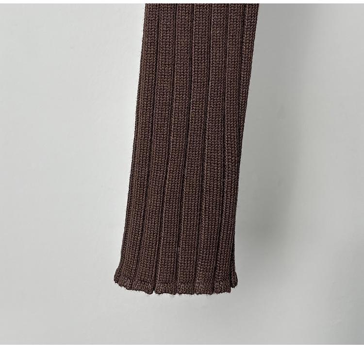 Elegant Slim-Fit Long-Sleeve Korean Knit Dress for Women