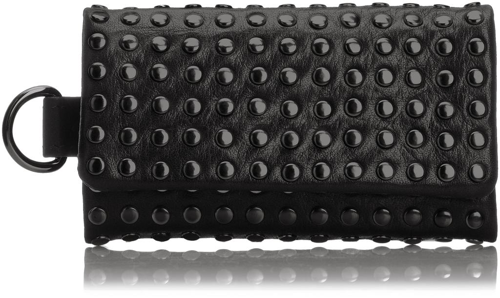 Patrick Stephan Key Case, Key Holder, Fully Studded, Black Cowhide Leather