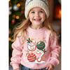 Kids Unisex Crewneck Sweatshirt, Christmas Bauble Reindeer Holly Light String 67 Graphic Long Sleeve Pullover, Soft Sweatshirts for Boys Girls Ages 4+