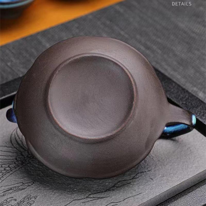 Keramik-Teekanne und Tassen-Set, Teegeschirr, Kung-Fu-Tee-Set, Jun-Ofenwechsel-Teekanne und Teetasse, alluviales Gold, chinesisches Tee-Set, Tasse