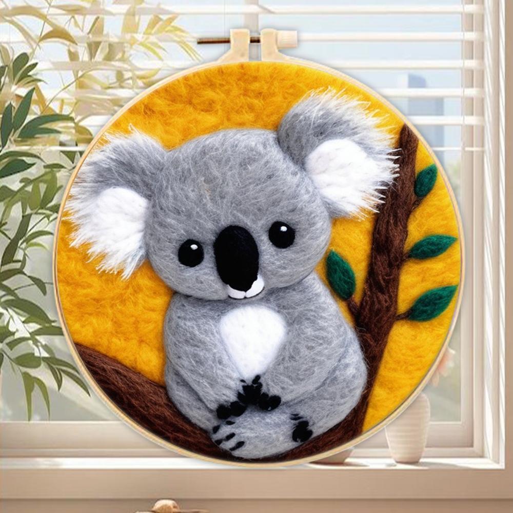 

CHENISTORY 20x20cm Frame With Painting DIY Felting Wool Embroidery Kit Animal Painting Needle Wool Handcraft For Beginner Gift