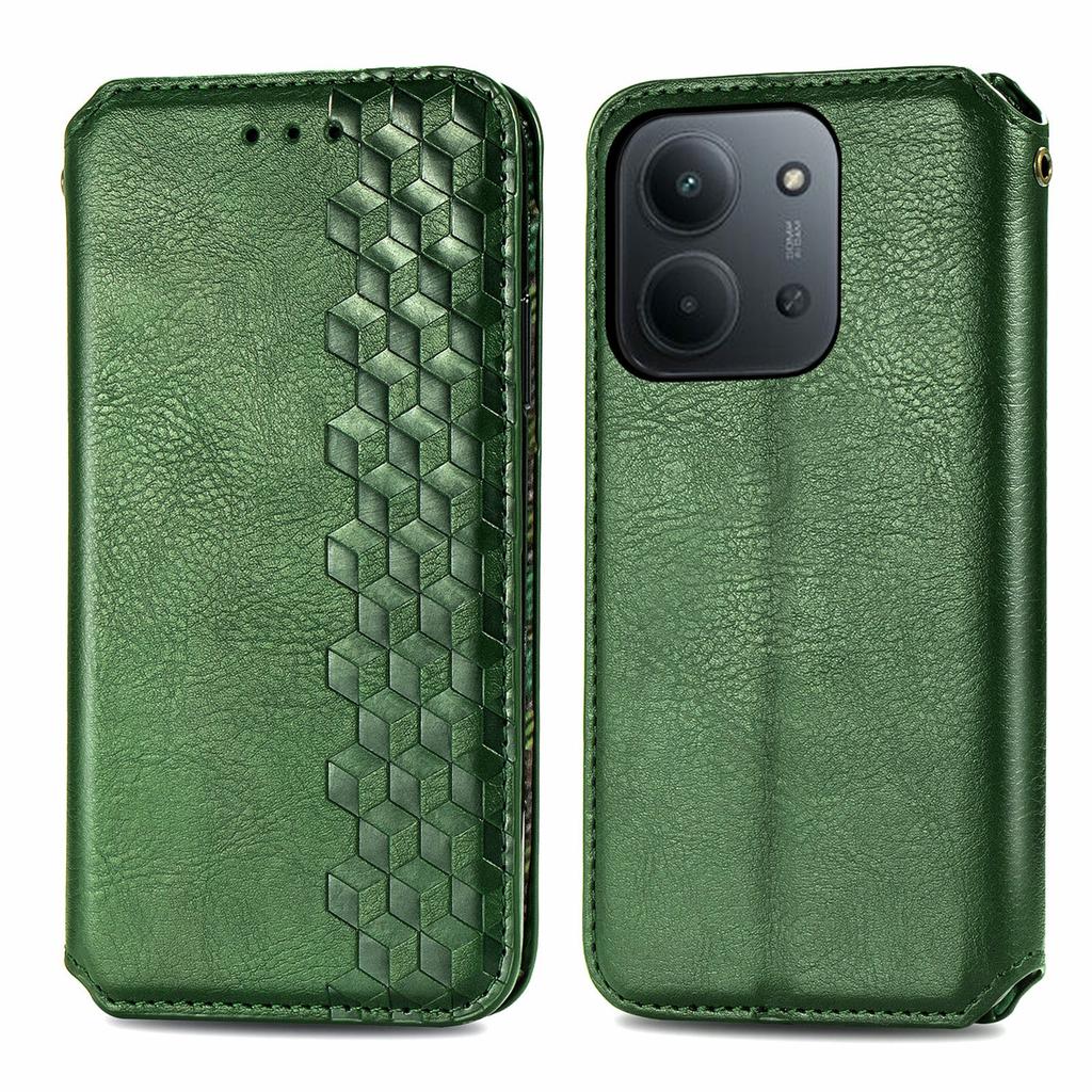 Phone Case For Xiaomi Redmi 15C 4G (EU) (173mm)/15C 5G (EU) (173mm)/Poco C85 4G (173mm) Rhombus Imprint PU Leather Wallet Phone Cover