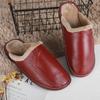 Fashion Large Size Men's Autumn Home Shoes Unisex Genuine Leather Slippers Comfortable Indoor Slippers Flat